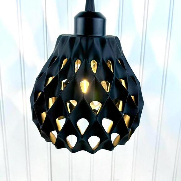 Geometric Pendant Light, Cone Pendant Lamp, Geometric Hanging Lamp - Picture 7 of 10